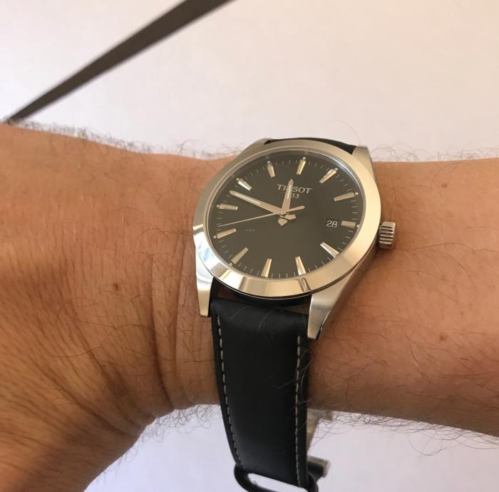 Tissot Gentleman Black Dial Black Leather Strap Watch For Men - T127.410.16.051.00 Buy Now By Tissot