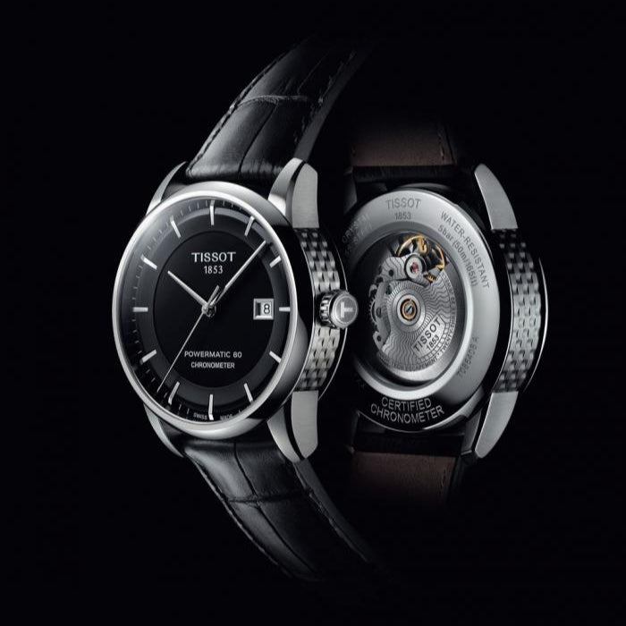 Tissot T Classic Luxury Powermatic 80 Black Dial Black Leather Strap Watch For Men - T086.408.16.051.00 Buy Now By Tissot