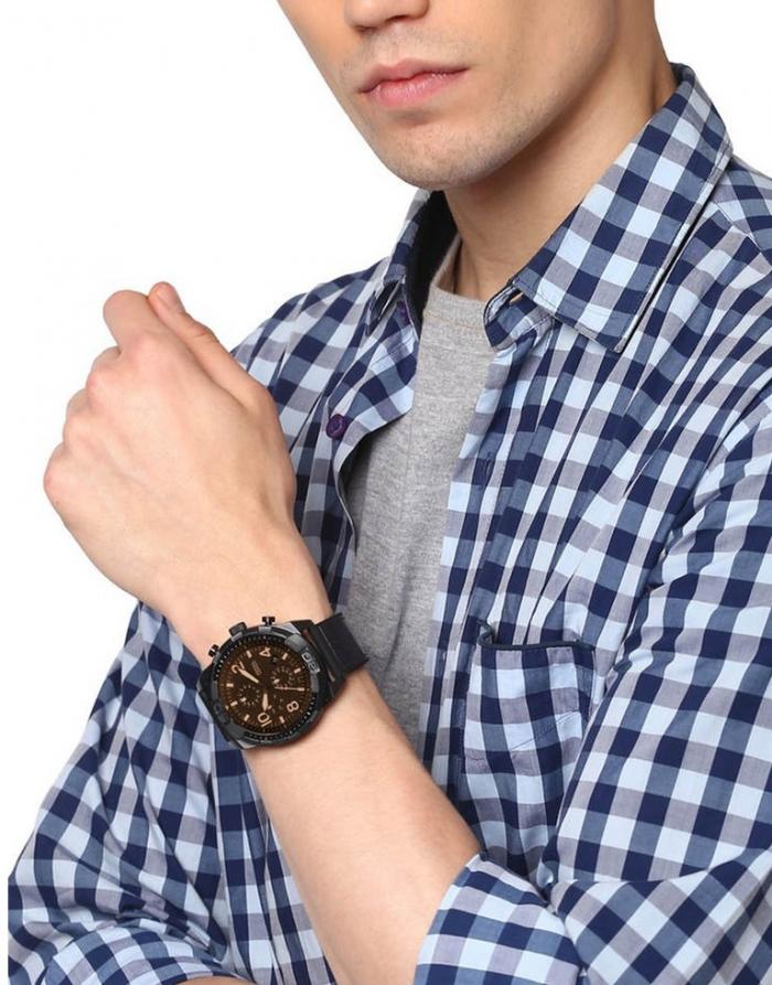 Fossil Bronson Chronograph Brown Dial Brown Leather Strap Watch for Men - FS5875 Buy Now By Fossil