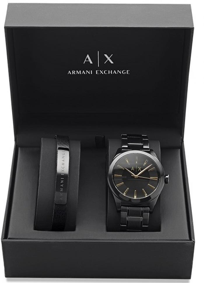 Armani Exchange Nico Analog Black Dial Black Steel Strap Watch For Men - AX7102