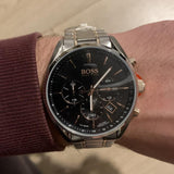 Hugo Boss Champion Chronograph Black Dial Two Tone Steel Strap Watch for Men - 1513819 Buy Now By Hugo Boss