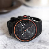 Tommy Hilfiger Justin Black Dial Black Rubber Strap Watch For Men - 1792056 Buy Now By Tommy Hilfiger