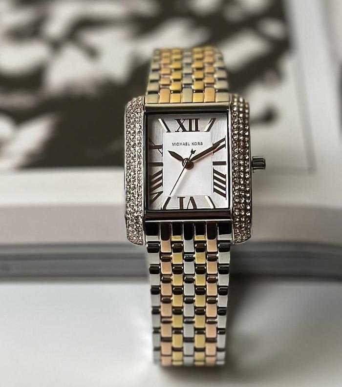 Michael Kors Emery Three-Hand White Dial Two Tone Steel Strap Watch for Women - MK4744 Buy Now By Michael Kors