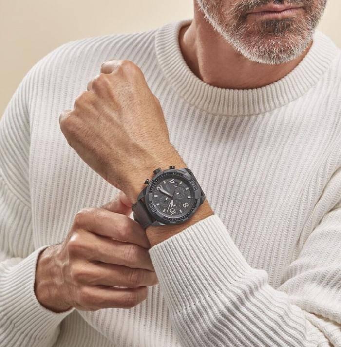 Fossil Bronson Chronograph Grey Dial Brown Leather Strap Watch for Men - FS5855 Buy Now By Fossil