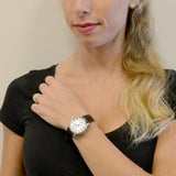 Tissot Carson Premium Lady Silver Dial Black Leather Strap Watch For Women - T122.210.16.033.00 Buy Now By Tissot