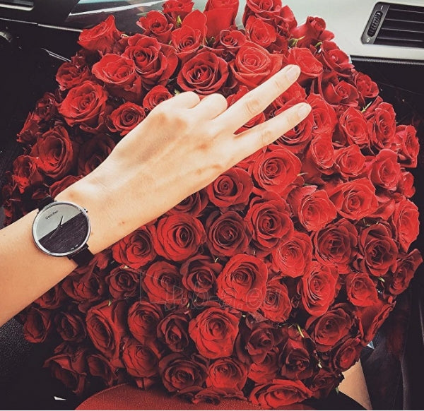 Calvin Klein Rise White Grey Dial Black Leather Strap Watch for Women - K7A231C3 Buy Now By Calvin Klein