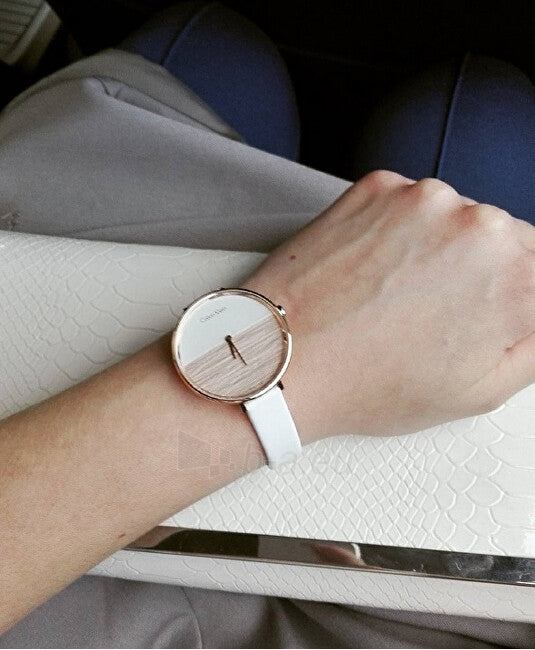 Calvin Klein Rise White Dial White Leather Strap Watch for Women - K7A236LH Buy Now By Calvin Klein