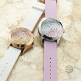 Guess Crush Crystals Gold Dial White Rubber Strap Watch for Women - W1223L3 Buy Now By Guess