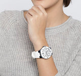 Guess Overdrive Chronograph White Dial White Rubber Strap Watch for Women - W0149L6 Buy Now By Guess