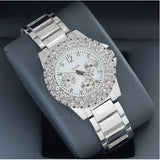 Guess Dazzler Diamonds Silver Dial Silver Steel Strap Watch for Women - W0335L1 Buy Now By Guess