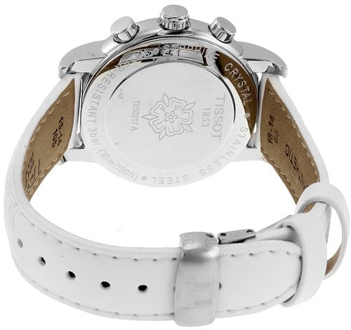 Tissot Dressport Chronograph Mother of Pearl Dial White Leather Strap Watch for Women - T050.217.17.117.00 Buy Now By Tissot