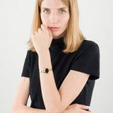 Movado Rondiro 22mm Black Dial Yellow Gold Steel Strap Watch For Women - 0606888 Buy Now By Movado