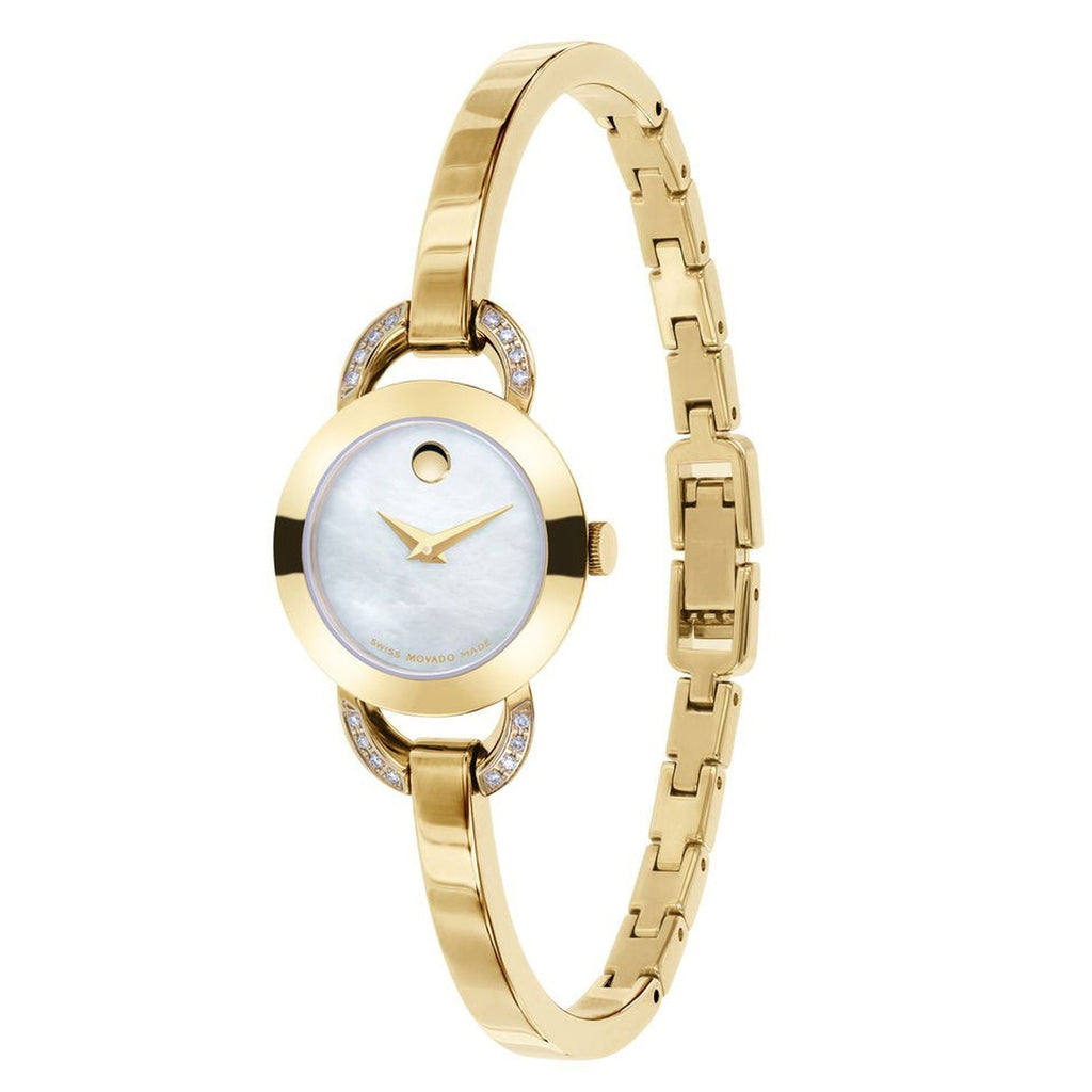 Movado Rondiro Mother of Pearl Dial Gold Steel Strap Watch For Women - 0606889 Buy Now By Movado