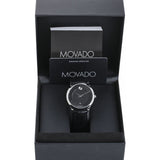 Movado 1881 Automatic Black Dial Black Leather Strap Watch for Men - 606873 Buy Now By Movado