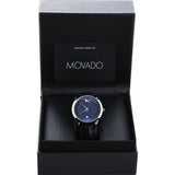 Movado 1881 Automatic Blue Dial Black Leather Strap Watch For Men - 606874 Buy Now By Movado