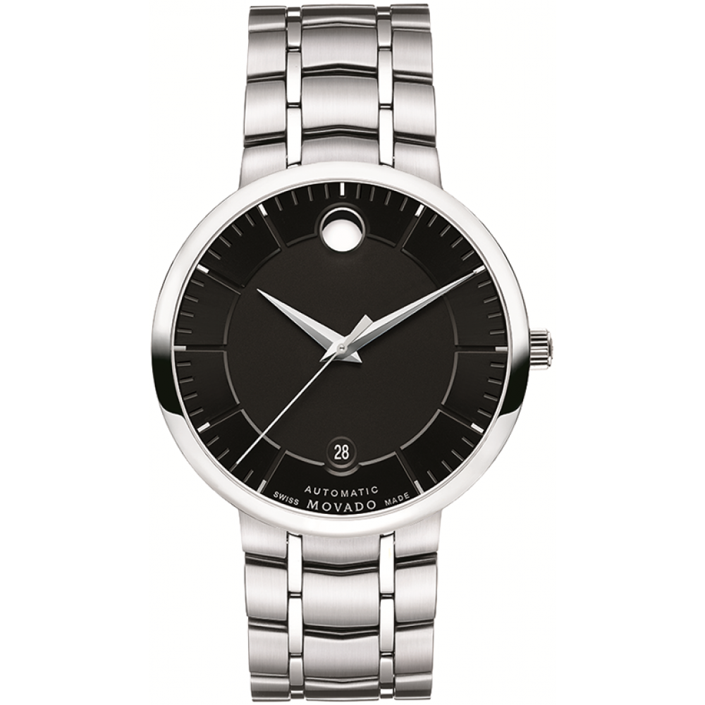 Movado 1881 Automatic Black Dial Silver Steel Strap Watch for Men - 606914 Buy Now By Movado