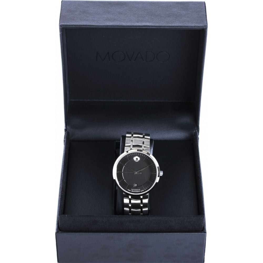 Movado 1881 Automatic Black Dial Silver Steel Strap Watch for Men - 606914 Buy Now By Movado