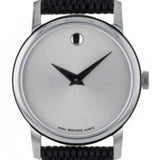 Movado Museum Silver Dial Black Leather Strap Watch For Women - 2100003 Buy Now By Movado