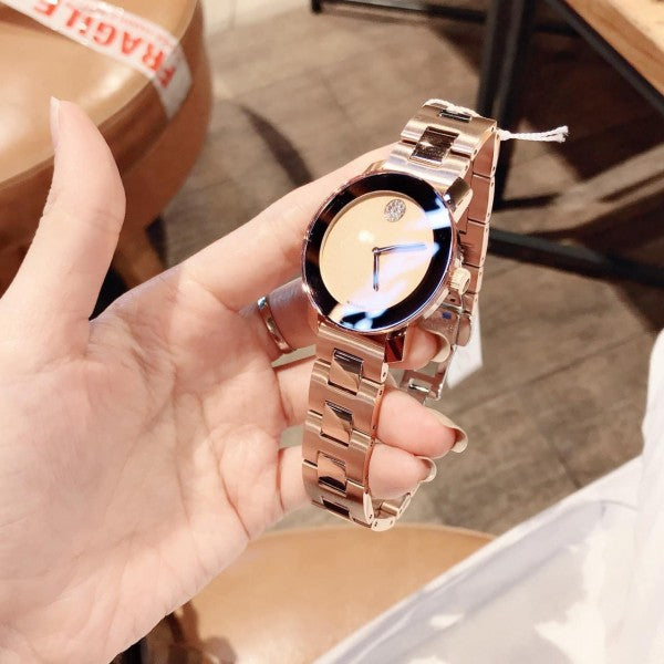Movado Bold Rose Gold Dial Rose Gold Steel Strap Watch For Women - 3600335 Buy Now By Movado