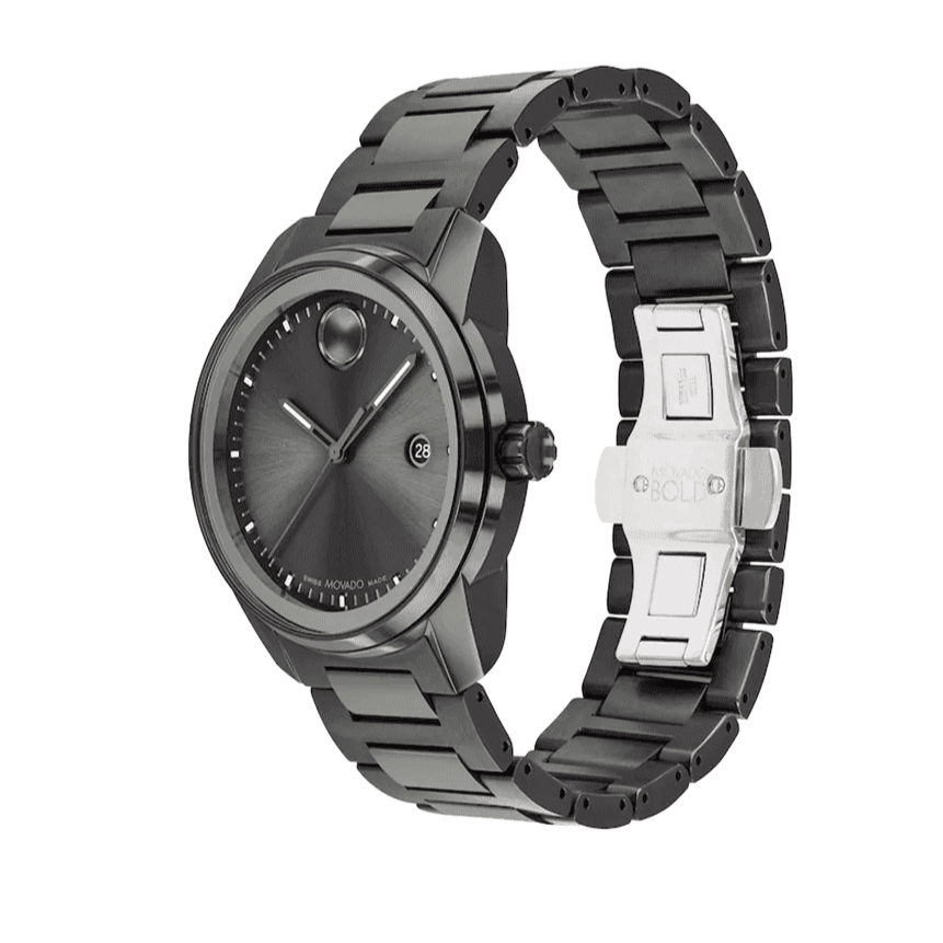 Movado Bold Verso Grey Dial Grey Steel Strap Watch for Men - 3600860 Buy Now By Movado