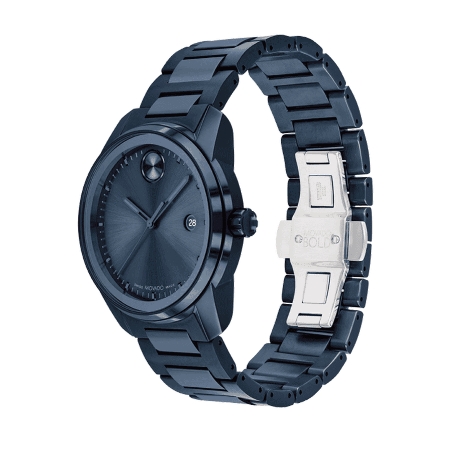 Movado Bold Verso Blue Dial Blue Steel Strap Watch for Men - 3600862 Buy Now By Movado