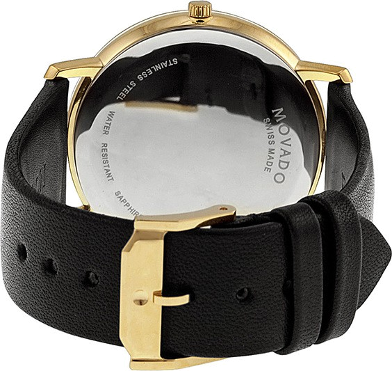 Movado TC Silver Dial Black Leather Strap Watch For Men - 606695 Buy Now By Movado