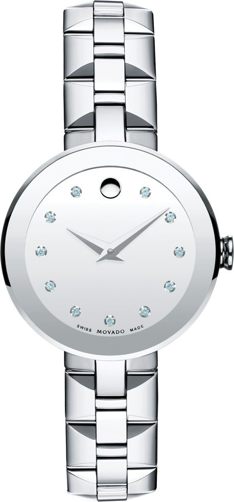 Movado Sapphire Diamonds Silver Dial Silver Steel Strap Watch For Women - 606814 Buy Now By Movado