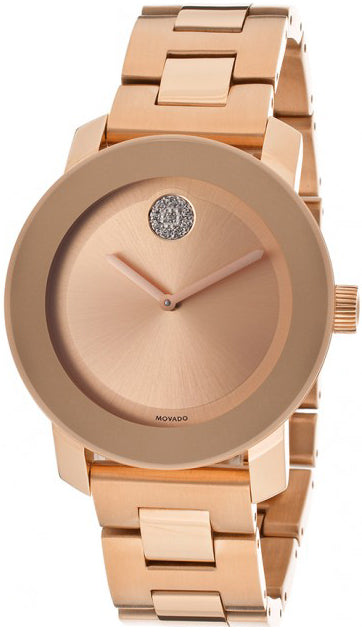 Movado Bold Rose Gold Dial Rose Gold Steel Strap Watch for Women - 3600086 Buy Now By Movado