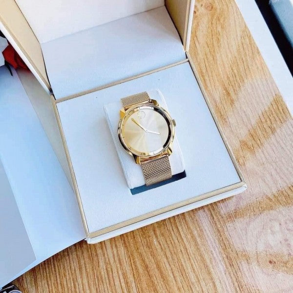 Movado Bold Gold Dial Gold Mesh Bracelet Watch For Men - 3600373 Buy Now By Movado