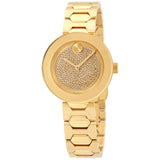Movado Bold Crystal Gold Dial Gold Steel Strap Watch For Women - 3600492 Buy Now By Movado