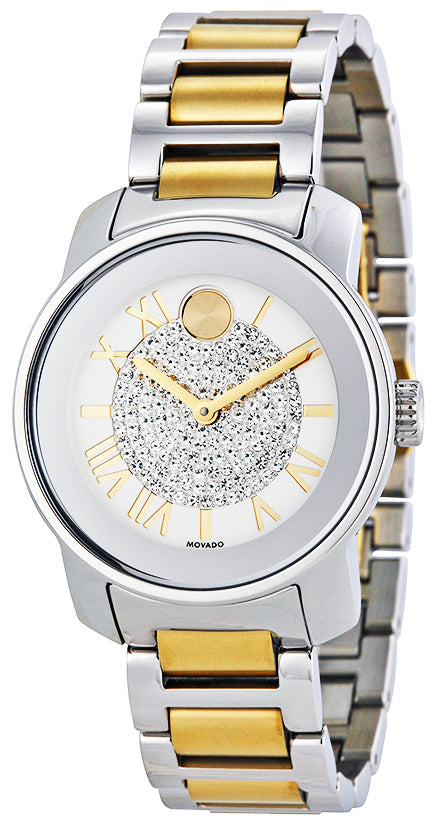 Movado Bold Silver Dial Two Tone Steel Strap Watch For Women - 3600256 Buy Now By Movado