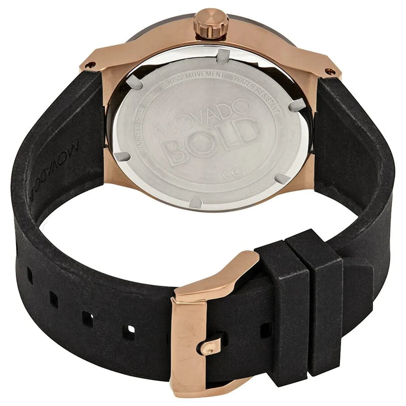 Movado Bold Fusion Black Dial Black Silicone Strap Watch for Men - 3600622 Buy Now By Movado