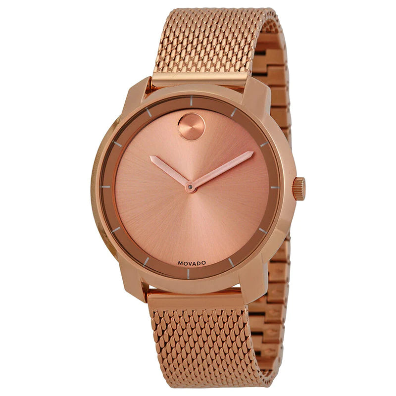 Movado Bold Rose Gold Dial Rose Gold Mesh Bracelet Watch For Women - 3600243 Buy Now By Movado