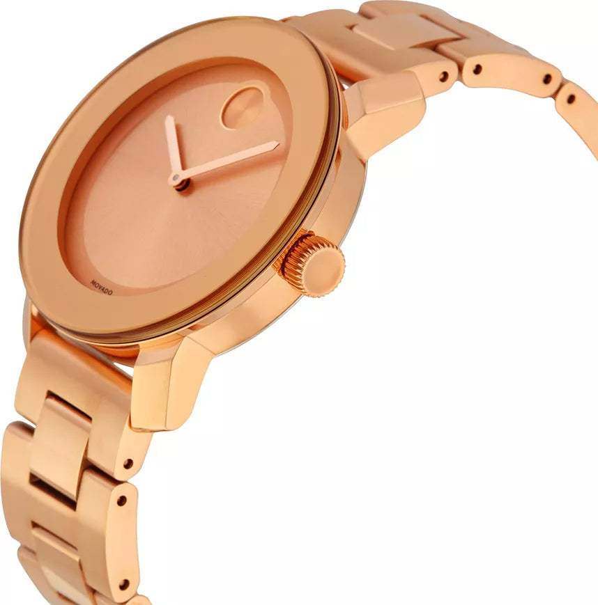Movado Bold Rose Gold Dial Rose Gold Steel Strap Watch for Women - 3600342 Buy Now By Movado