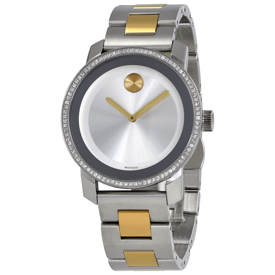 Movado Bold Diamonds Silver Dial Two Tone Steel Strap Watch for Women - 3600451 Buy Now By Movado