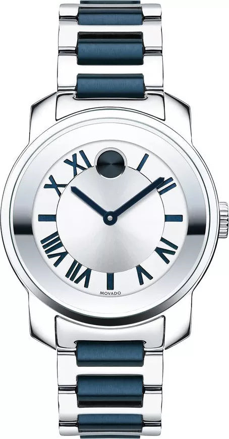 Movado Bold Silver Dial Two Tone Steel Strap Watch For Women - 3600354 Buy Now By Movado