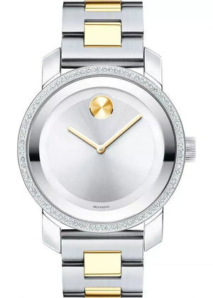 Movado Bold Diamonds Silver Dial Two Tone Steel Strap Watch for Women - 3600451 Buy Now By Movado