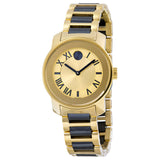 Movado Bold Yellow Gold Dial Two Tone Steel Strap Watch for Women - 3600355 Buy Now By Movado