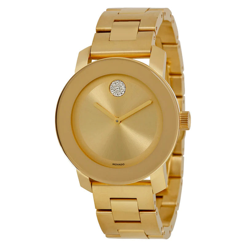 Movado Bold Gold Dial Yellow Gold Steel Strap Watch for Women - 3600104 Buy Now By Movado