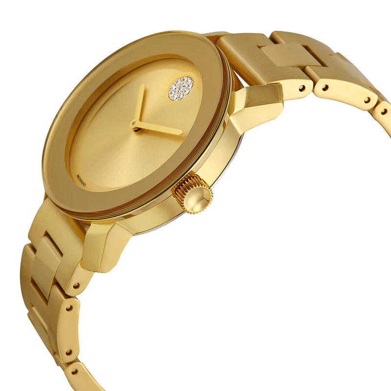Movado Bold Gold Dial Yellow Gold Steel Strap Watch for Women - 3600104 Buy Now By Movado