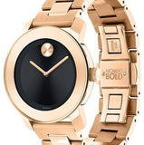 Movado Bold Black Dial Rose Gold Steel Strap Watch for Women - 3600463 Buy Now By Movado