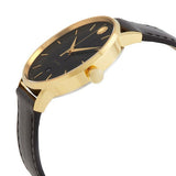 Movado Ultra Slim Black Dial Black Leather Strap Watch For Women - 0607095 Buy Now By Movado