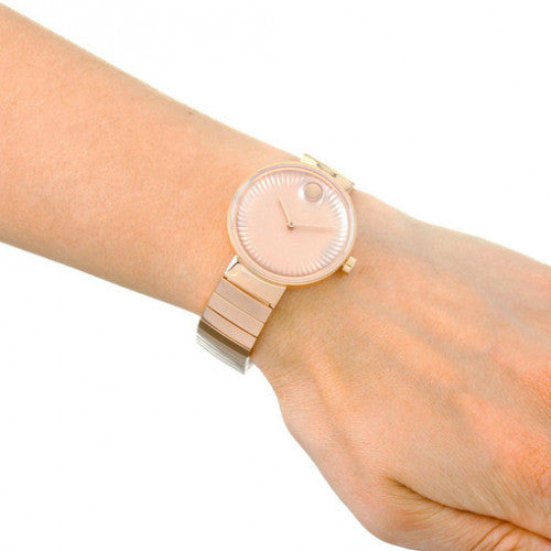 Movado Edge Rose Gold Dial Rose Gold Steel Strap Watch for Women - 3680013 Buy Now By Movado