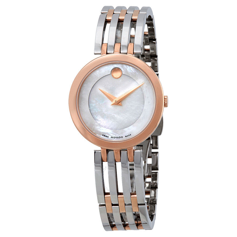 Movado Esperanza Mother of Pearl Dial Two Tone Steel Strap Watch For Women - 0607114 Buy Now By Movado