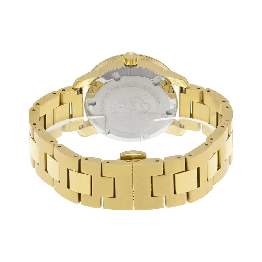 Movado Bold Glitter Gold Dial Gold Steel Strap Watch for Women - 3600346 Buy Now By Movado