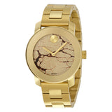 Movado Bold Glitter Gold Dial Gold Steel Strap Watch for Women - 3600346 Buy Now By Movado