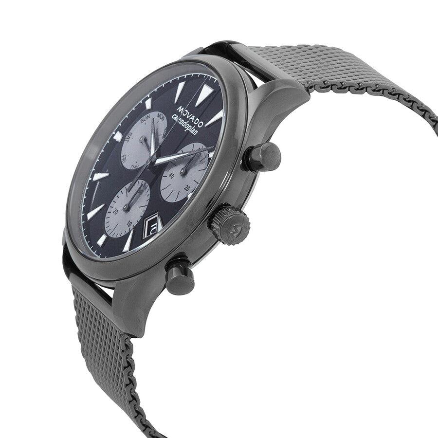 Movado Heritage Calendoplan Chronograph Black Dial Grey Mesh Strap Watch for Men - 3650100 Buy Now By Movado