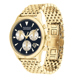 Movado Heritage Calendoplan Blue Dial Gold Steel Strap Watch for Men - 3650015 Buy Now By Movado