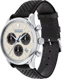 Movado Heritage Calendoplan Chronograph Silver Dial Black Leather Strap Watch for Men - 3650024 Buy Now By Movado