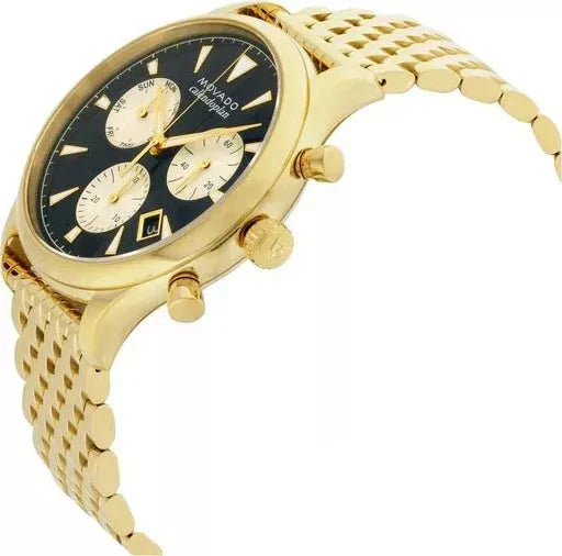 Movado Heritage Calendoplan Blue Dial Gold Steel Strap Watch for Men - 3650015 Buy Now By Movado